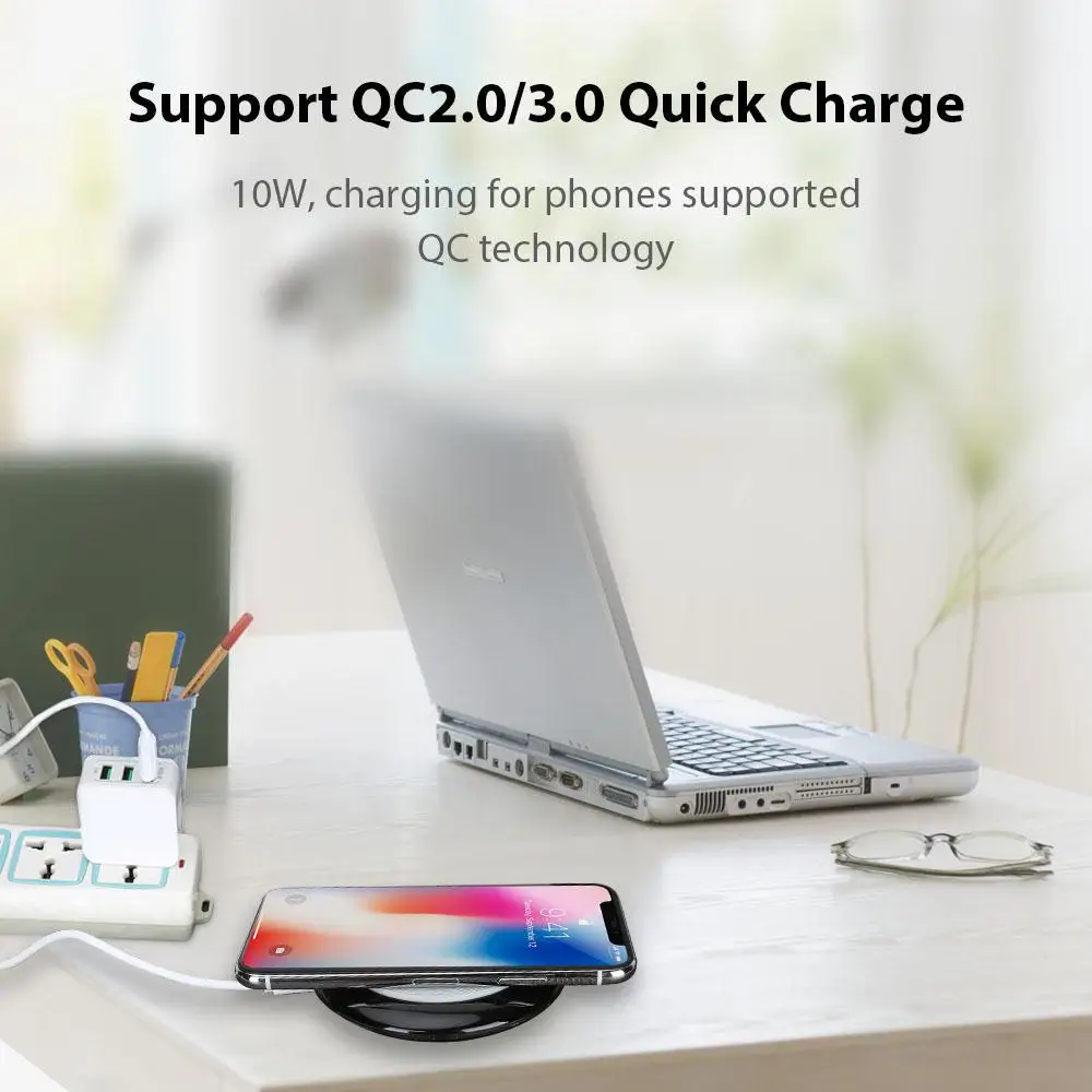 Быстрое беспроводное зарядное устройство Qi для iPhone 11 Pro 8 Plus X XS Max Беспроводная зарядка для samsung Galaxy S10 S9 Plus Xiaomi mi x 2s