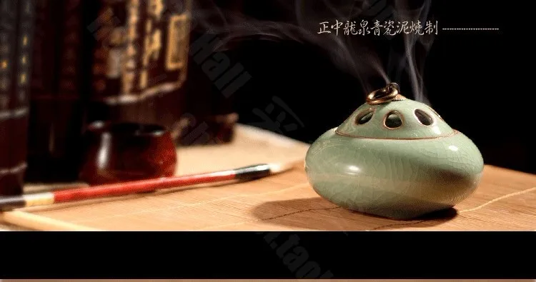 Longquan Celadon латунь керамика фарфор ладан плита держатель Будды курильница ладан палочки с ладаном катушки конусов печи