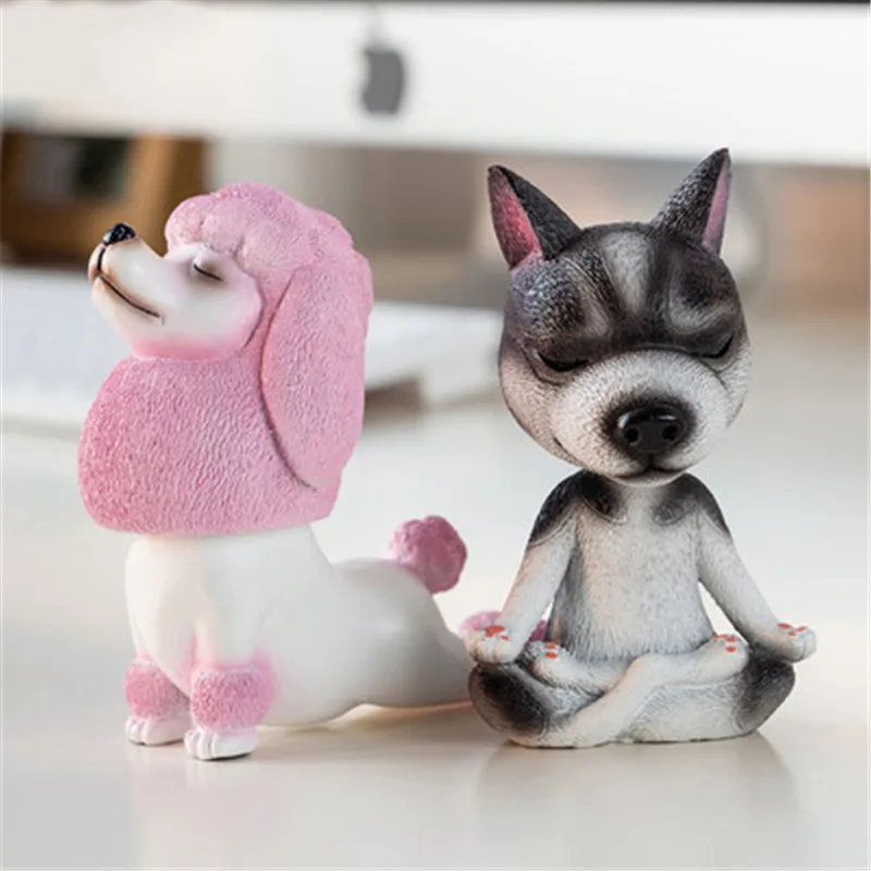 Имитация животного милый щенок статуя мопса далматинец Пудель Ши тцу kawaii собака