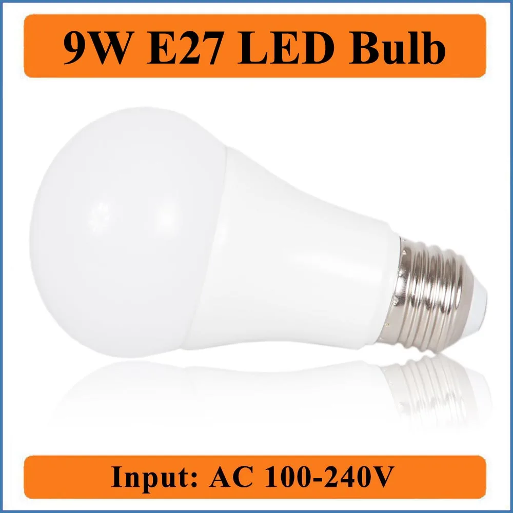 

9W E27 LED Bulbs Lamps Input AC100-240V aluminum led lamp Warm White Led Spotlight Bubble Balls Globe Bulb