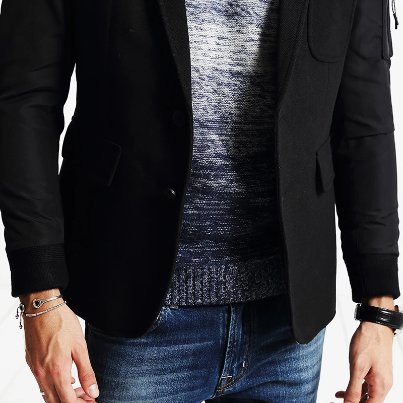 SIMWOOD 2018 новые зимние Повседневное пиджаки Для мужчин Модные пальто Slim Fit Марка