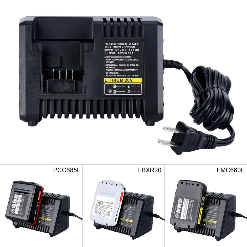 3 в 1 зарядное устройство для аккумулятора Black & Decker Для Porter cable Stanley 20V li ion LBXR20