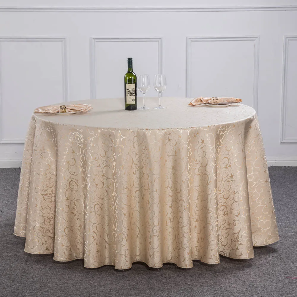 

Europe Luxury Gold Floral Round Table Cloth For Hotel Wedding Party Decoration Restaurant Polyester Tablecloth Cover Home Decor