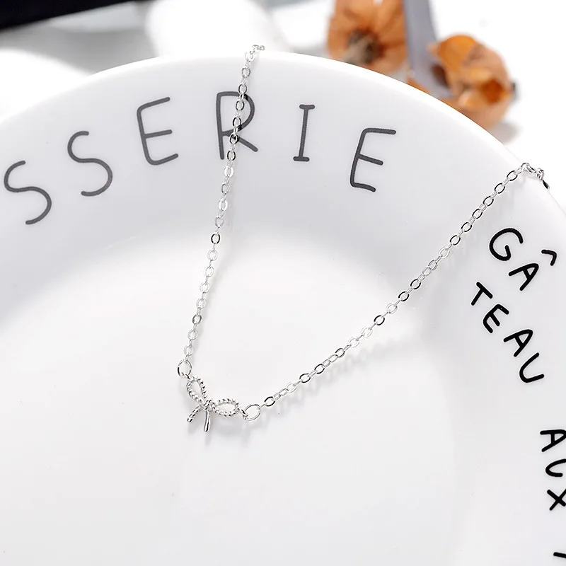 FENGLI Silver Color Jewelry Bow Bracelet for Women Girl Hollow Simple Tie Chain Bangle Female Party Gift | Украшения и аксессуары