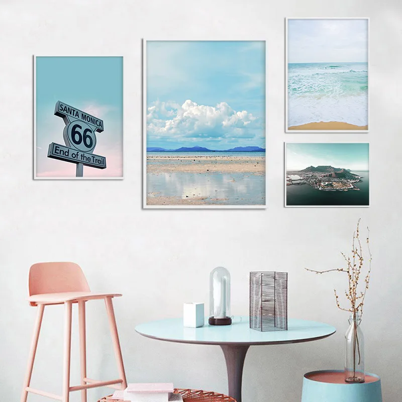 Тропический береговый Пляжный Пейзаж картина искусство на холсте живопись