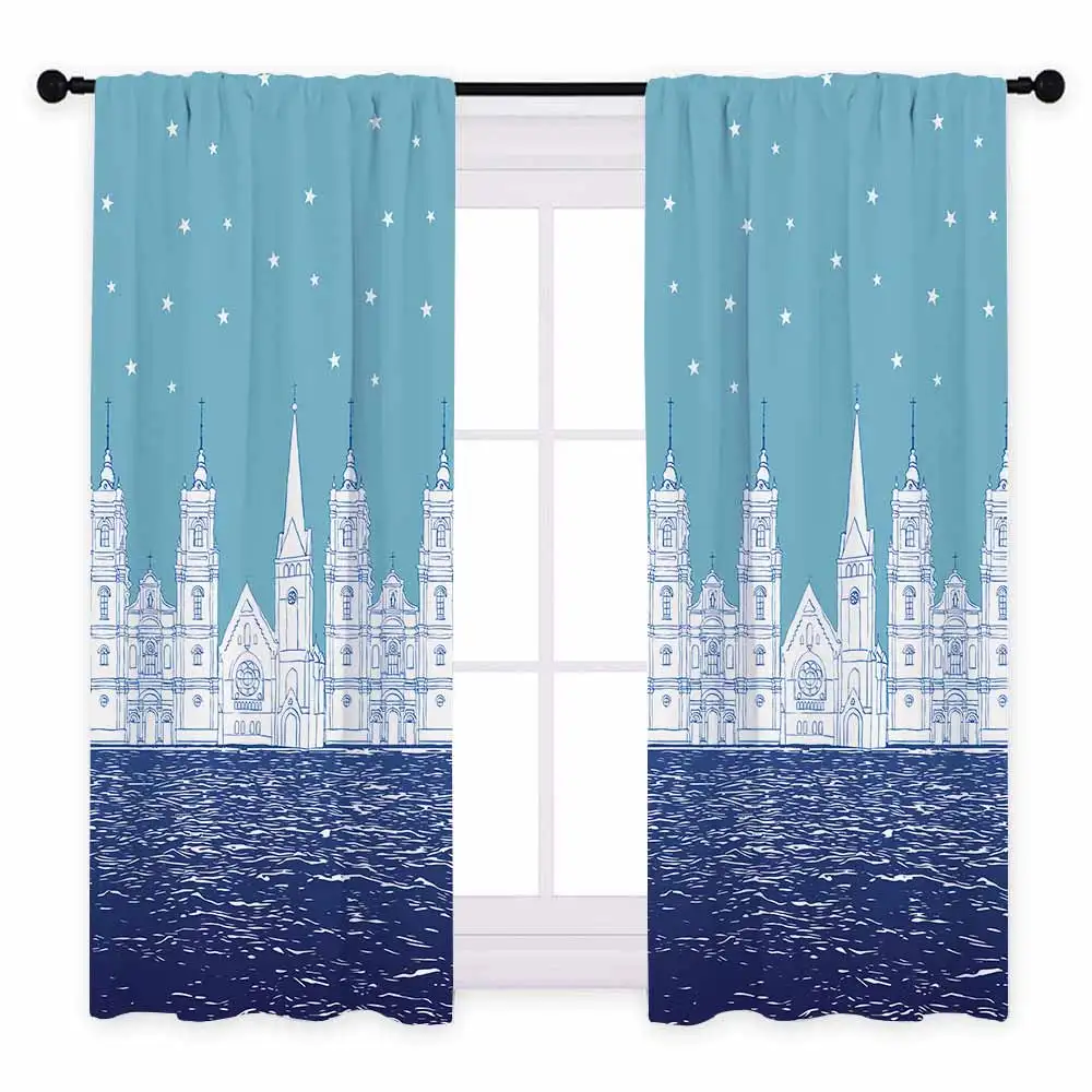 Style B1 - 2pcs Miracille европейские строительные оконные шторы 3D печатные французские окна элегантная, для гостиной затемненные шторы для спальни комнаты - Цвет: Style B1 - 2pcs
