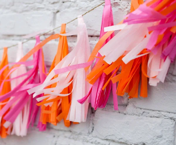 5 шт./упак. гирлянда из папиросной бумаги с кистями шары лентами занавеска на день