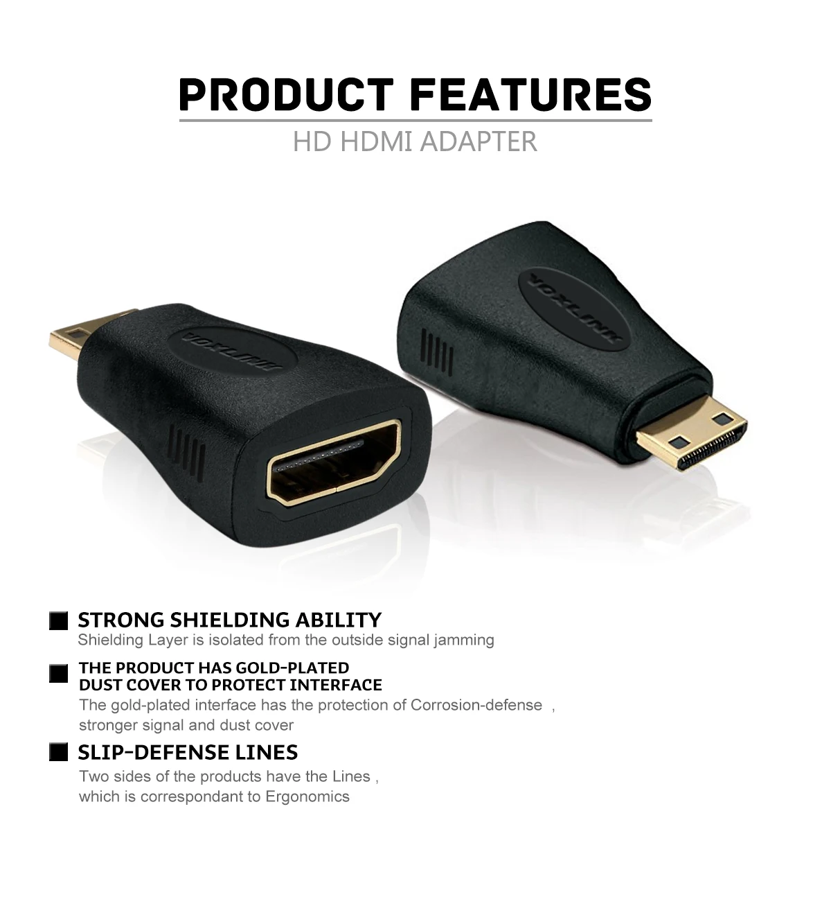 VOXLINK Mini HDMI to Male Female hdmi Converter Adapter Black 3D HD 1080P For Xbox360 PS3 HDTV DVD | Электроника