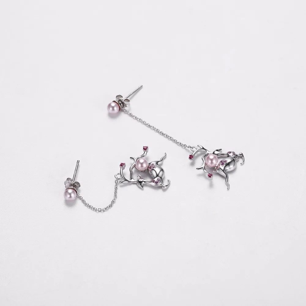 Серьги подвески женские из серебра 925 пробы с жемчугом|Серьги-подвески| |