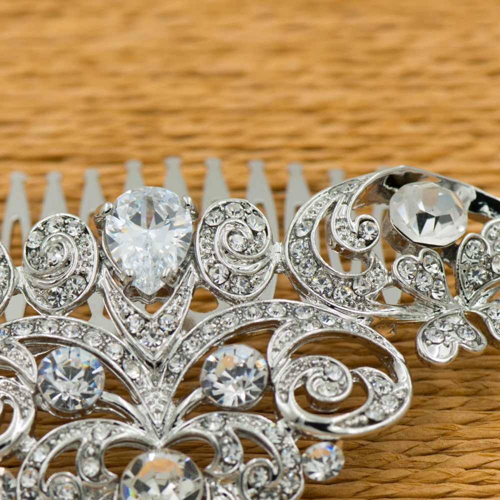 Заколки Стразы с кристаллами Женская расческа для волос невесты свадебные