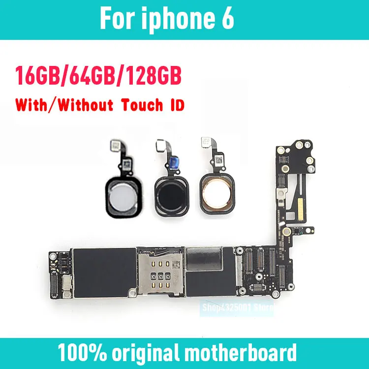 Оригинальная разблокированная материнская плата для iphone 6 4 7 дюйма без/с Touch ID с