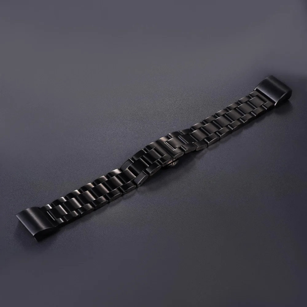 Black Band For Fitbit Charge 2 Metal Replacement Bands Stainless Steel Adjustable Bracelet FBC2827H | Наручные часы