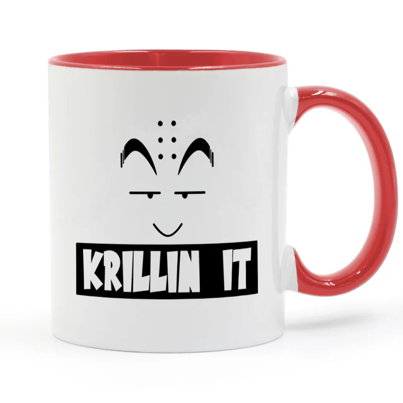 Krillin It Dragon Ball Z кофейная кружка керамическая чашка цветная ручка цвет внутри