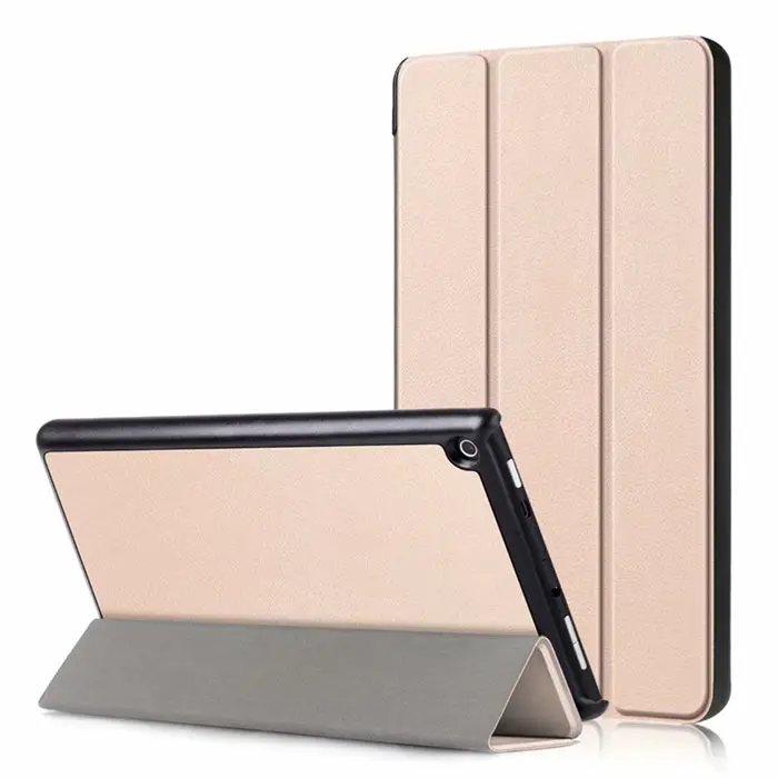 Gold Для Amazon New Fire HD8 из искусственной кожи тонкий 8 ''планшетный ПК чехол-подставка для Amazon Fire HD8 HD 8 Smart Sleep Skin Funda - Цвет: Gold