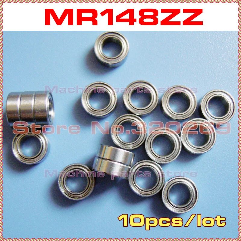 10 шт. радиальный шарикоподшипник вала MR148ZZ 8*14 * 4 8 x14x4Mm металлический экран MR148Z|bearing