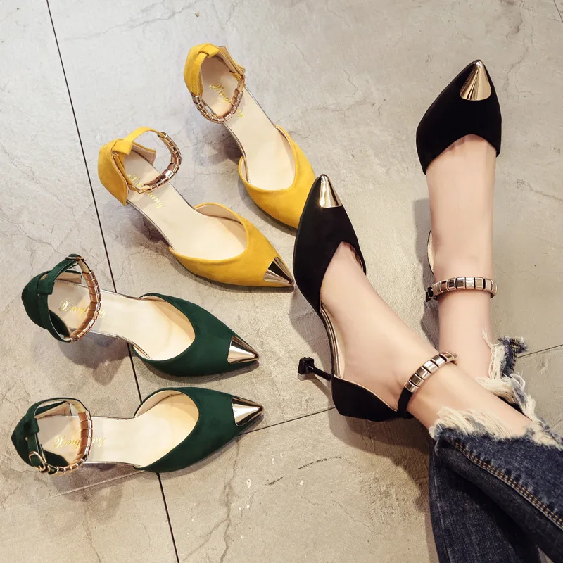 Effgt Весенне-осенние женские туфли-лодочки сексуальные пряжки обувь на высоком