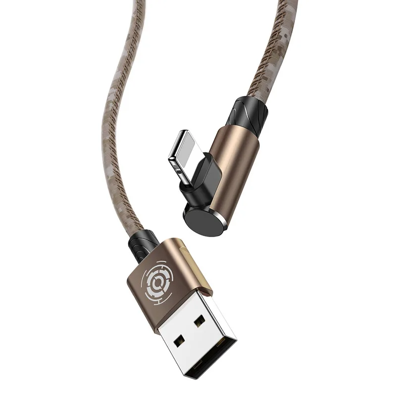 Коричневый Baseus для iPhone кабель 2.4A Быстрая зарядка локоть USB кабель для iPhone Xs Max XR Xs X 8 Plus Кабель для передачи данных камуфляж игры Chagre Кабо - Цвет: Коричневый