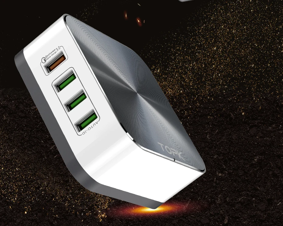 TOPK B829Q 8-Порты и разъёмы 50 Вт Quick Charge 3,0 USB Зарядное устройство для iPhone samsung Xiaomi huawei EU/US/UK AU разъем для рабочего стола, Быстрый Телефон Зарядное устройство