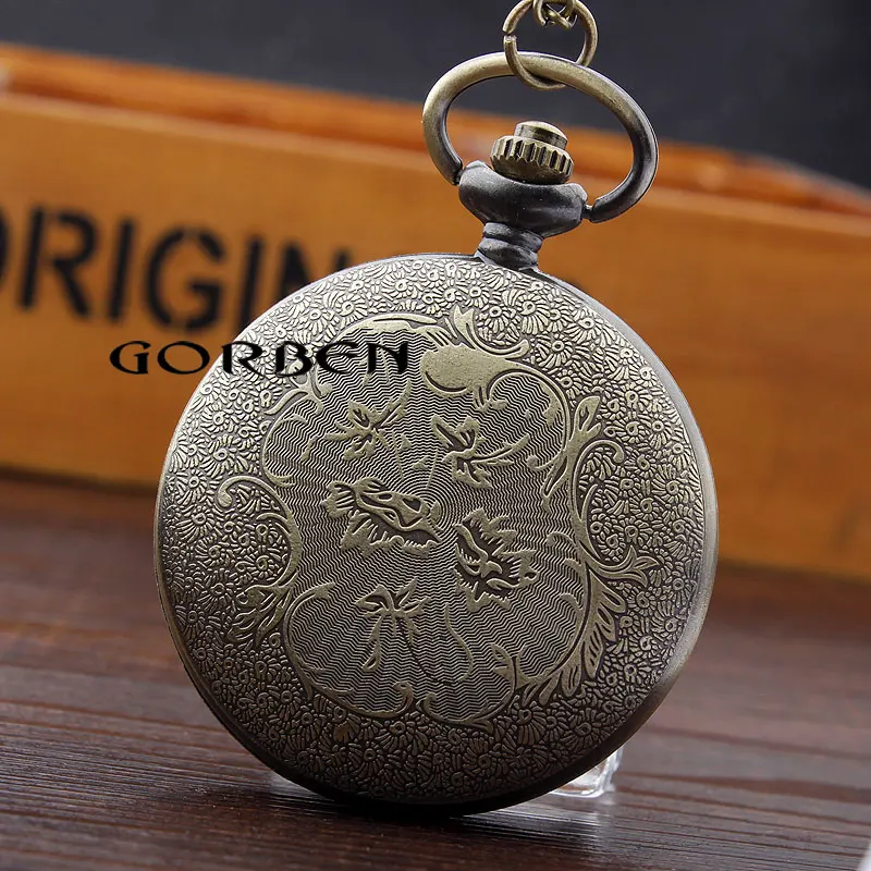 

Retro Black Pirate Skull Pattern Pocket Watch Men Pirates of the Caribbean Fans Quartz Necklace Watch Halloween Relogio De Bolso