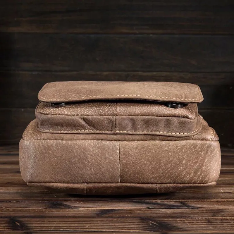 ALACCHNV new retro scrub soft leather shoulder bag vertical section leisure Messenger 6023 |