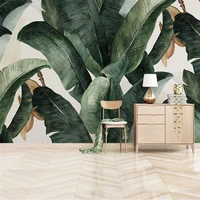 custom mural wallpaper 3d tropical plant green leaves wall painting living room study dining room ins background wall papers 3 d