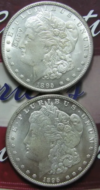 UNC 1895 Морган доллар два лица Монета КОПИЯ памятные монеты-копия монет медаль