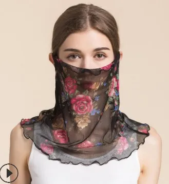 Летняя Тонкая шелковая сетчатая женская накидка на голову 100% Шелковая Маска от