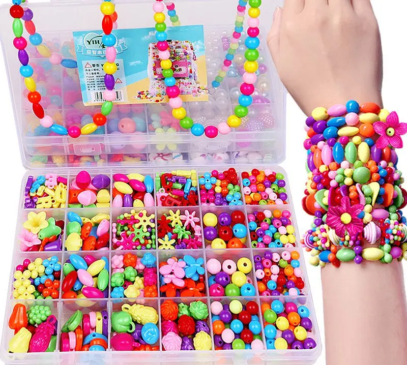 LASPERAL Beads Kit For Kids Children Jewelry Making Kid Intelligence Acrylic Creative Gifts Diy Necklace Bracelet | Украшения и