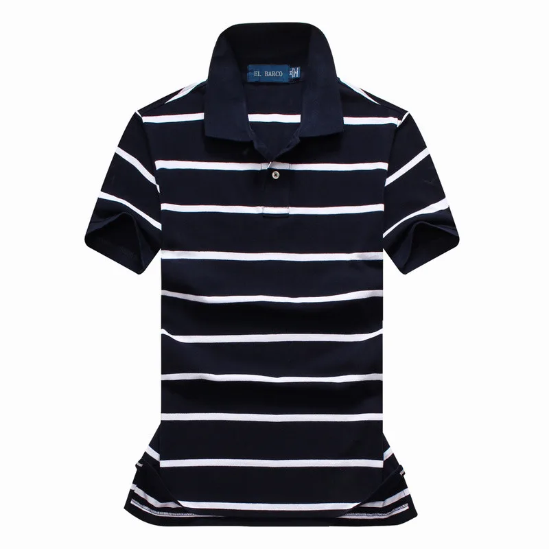 Летняя Повседневная рубашка поло для мужчин Трикотажная хлопковая футболка с