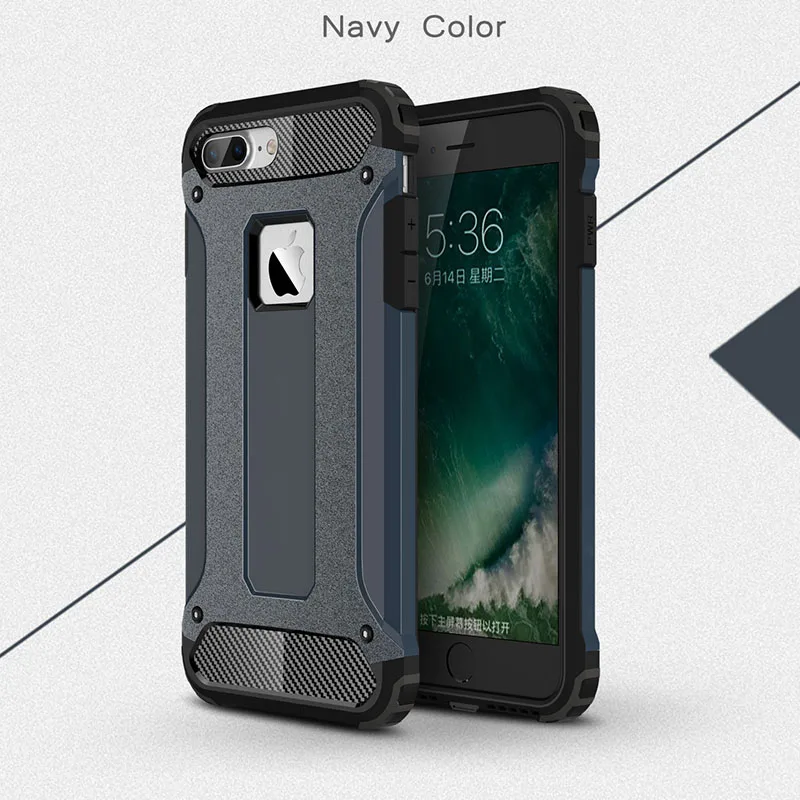 Navy Kerzzil телефон чехлы для iPhone 6 6S Plus 5 SE 5s Броня стенд жесткий Прочный Влияние чехол телефона чехол для iPhone 7 7 Plus делам Капа - Цвет: Navy