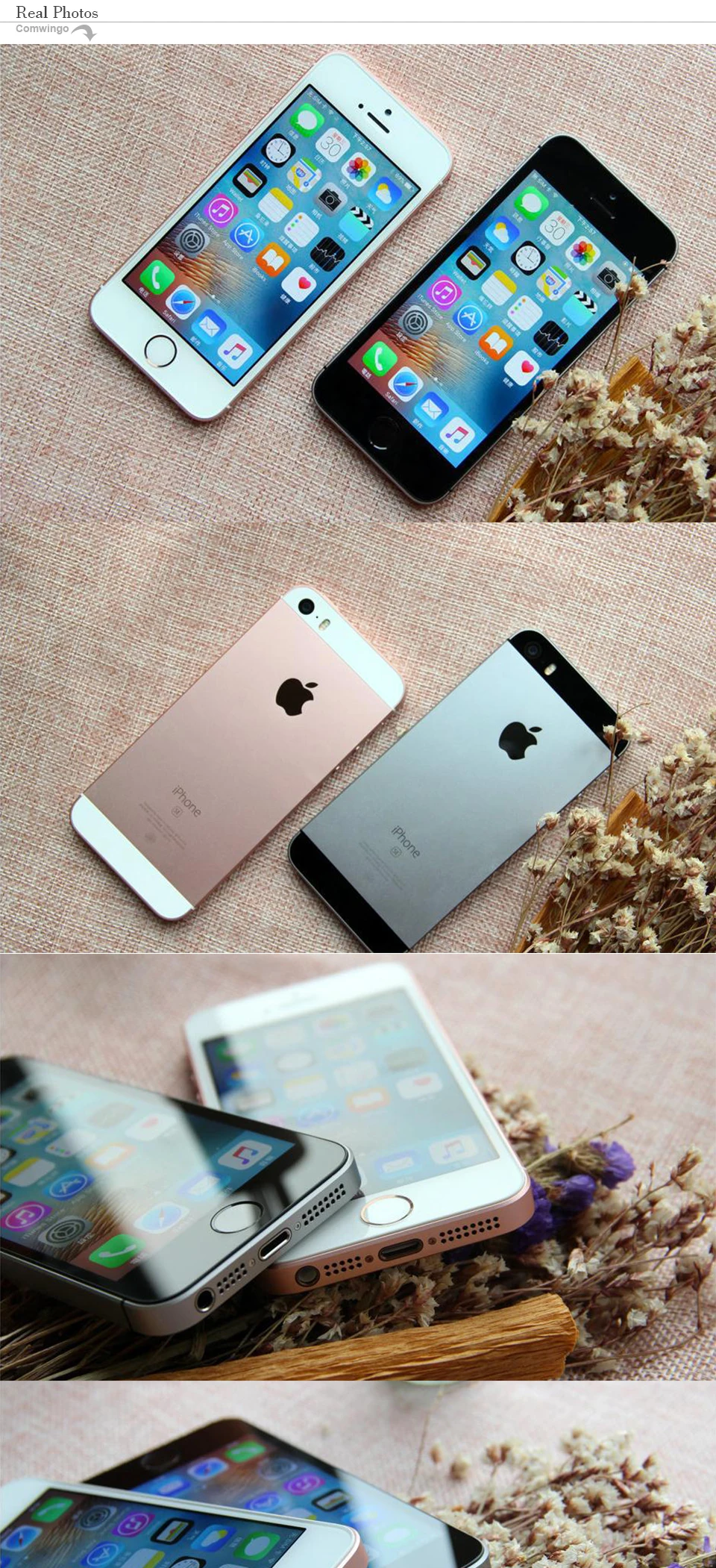 Разблокированный Apple iphone SE LTE сотовый телефон, процессор 2 Гб Оперативная память 16/64GB Встроенная память двухъядерный IOS A9 4," за счет сканера отпечатков пальцев, сеть 4G LTE, мобильный телефон, iphone se
