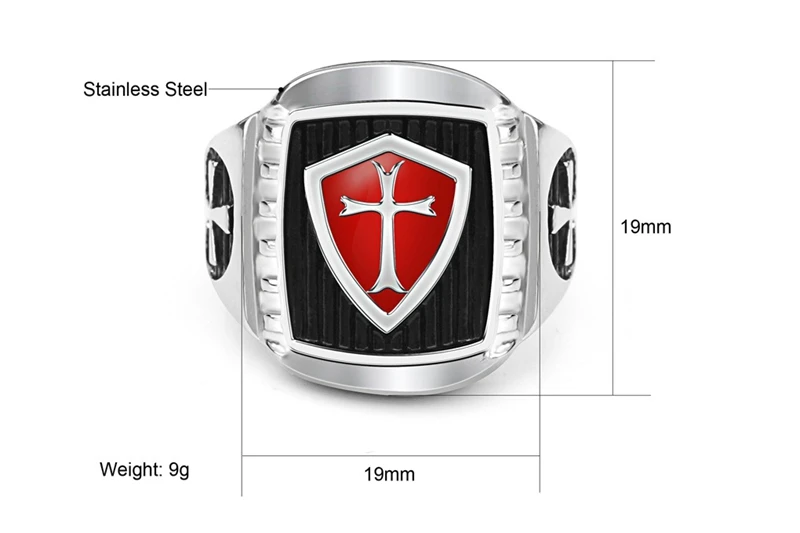 Fvermecky 2017 New Arrival Cross Pattern Shield Ring Men Cool Stainless Steel For Women Costume Jewelry BMTR0046 | Украшения и