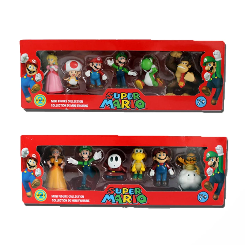 3-5 см Super Mario Bros Peach PrincessDaisy Toad Марио Луиджи Йоши Ослик Конг ПВХ фигурка игрушки куклы 6 шт./компл. Новинка в коробке