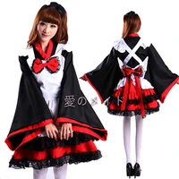 lolita sweet furisode kimono maid apron dress outfit anime cosplay costumes