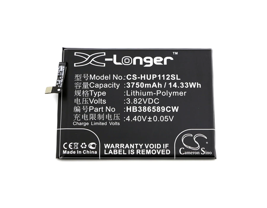 Высококачественный аккумулятор Cameron Sino 3750 мАч HB386589CW HB386589ECW для Huawei P10 Plus VKY AL00 L09