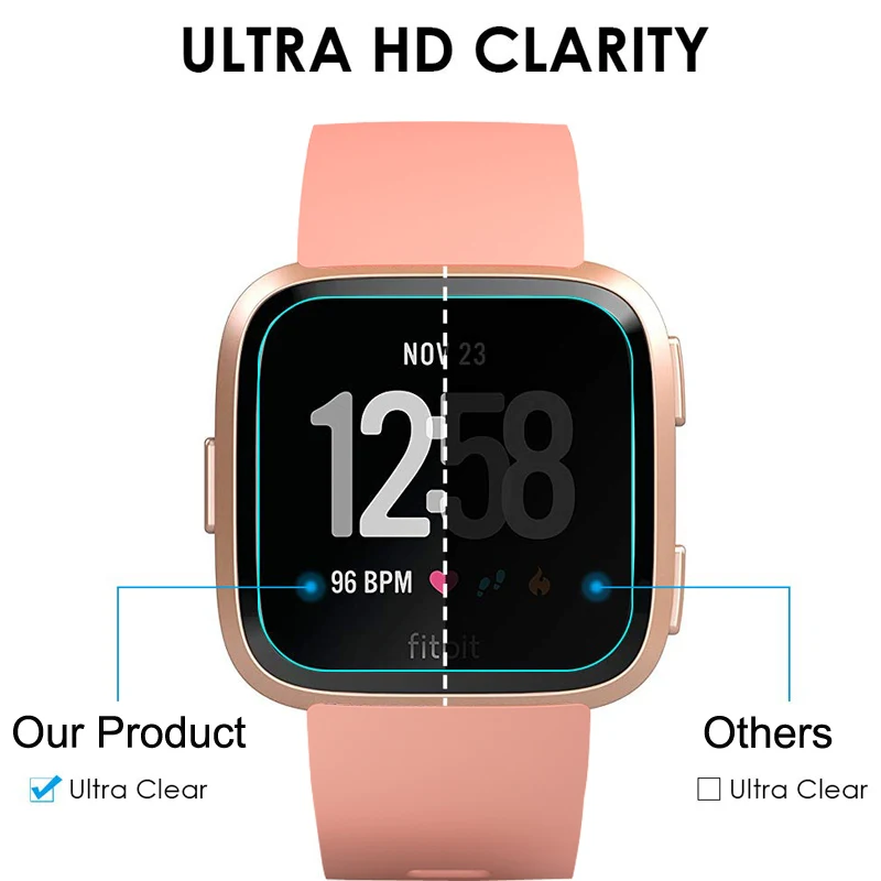 1 шт/2 шт HD закаленное защитное стекло для экрана Fitbit умные часы Versa 9H 2.5D Премиум