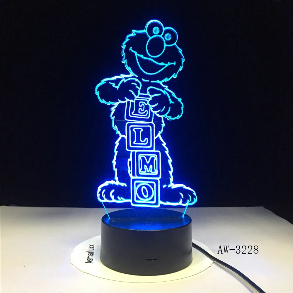 Elmo большая птичья Затирка настольная лампа изменение цвета Lampen детский ночник USB