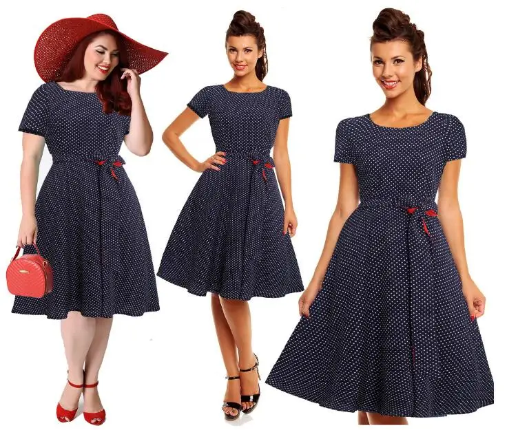 Новое платье в горошек с бантом темно синее завышенной талией|swing dress pattern|dress shirts