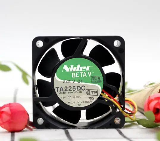 3-проводной инверторный вентилятор NIDEC TA225DC B34605-33 60*60*25 12V 0.58A