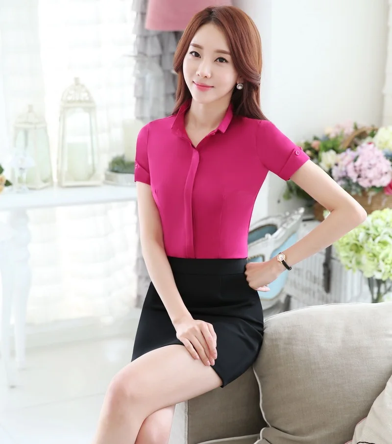 Новинка розовый тонкий модный OL Стиль 2016 летние профессиональные рабочие