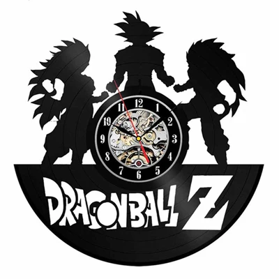 4 Dragon Ball Z настенные часы современный дизайн Wukong коллекционные 3D наклейки Ретро виниловая запись настенные часы настенные домашние декоративные часы - Цвет: 4