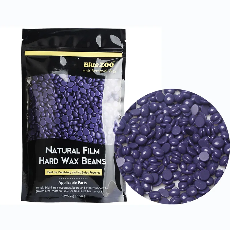 

250G Hard Wax Beans No Strip Depilatory Hot Film Hard Wax Pellet Purple Lavender Waxing Bikini Hair Removal Bean wholesale