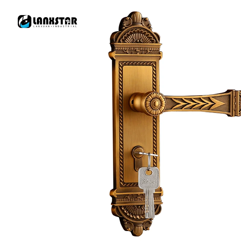 

High Quality Zinc Alloy Handle Lock Mute Indoor Lockset Europe Style Decoration Luxury Wooden Door locks