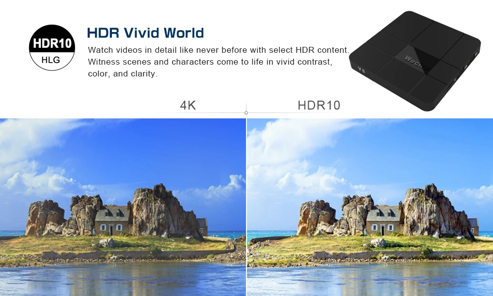 Wechip V8 новейший Amlogic S905W Android BOX 2G/16G Android 7.1.2 tv BOX четырехъядерный 2,4G беспроводной wifi телеприставка pk X96 mini