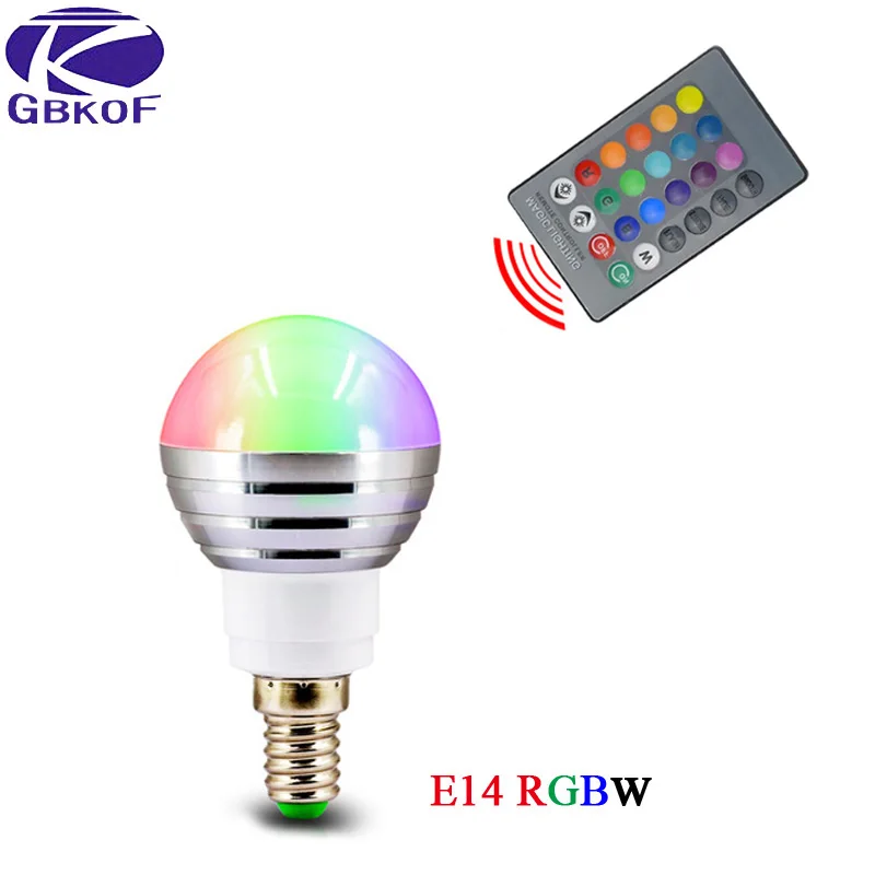 E14 E27 dimmable RGBW светодиодные лампы 5 Вт 85 265 В 110 220 Красочные RGB LED лампа Люстры свет + 24
