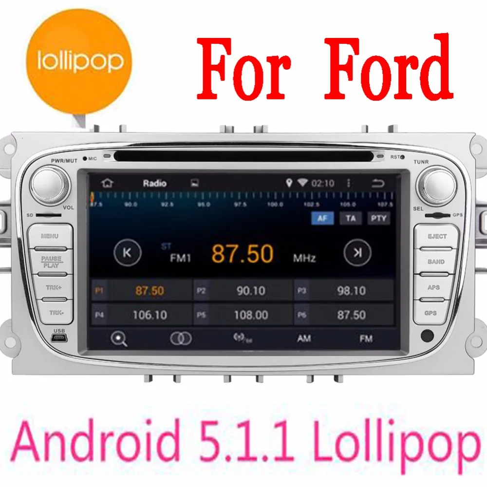 Двойной 2 Din Android 5.1.1 автомобильный dvd плеер для Ford Mondeo и Focus s max Wifi gps навигация FM