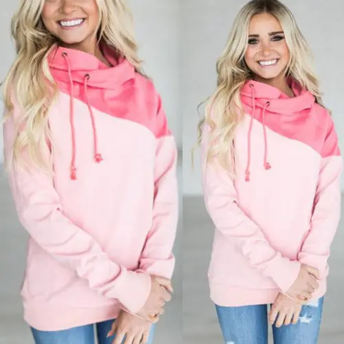 2017 Женский свитер с капюшоном и длинным рукавом цветной теплый воротник шарфа