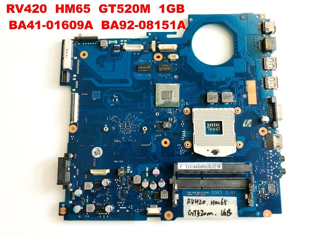 Original for SAMSUNG RV420 laptop motherboard  RV420 HM65 GT520M 1GB  BA41-01609A  BA92-08151A tested good free shipping