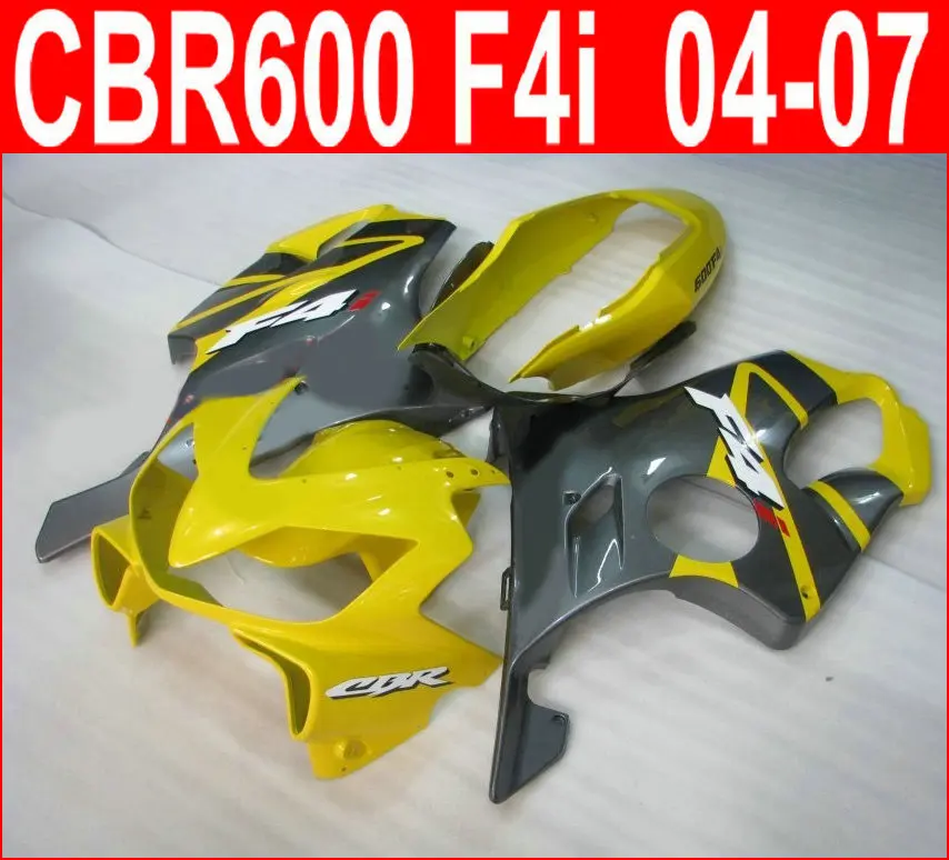 

Injection mold 100% fit for Honda CBR600 F4I 04-07 yellow silver fairings set CBR600RR F4I 2004-2007 TB019