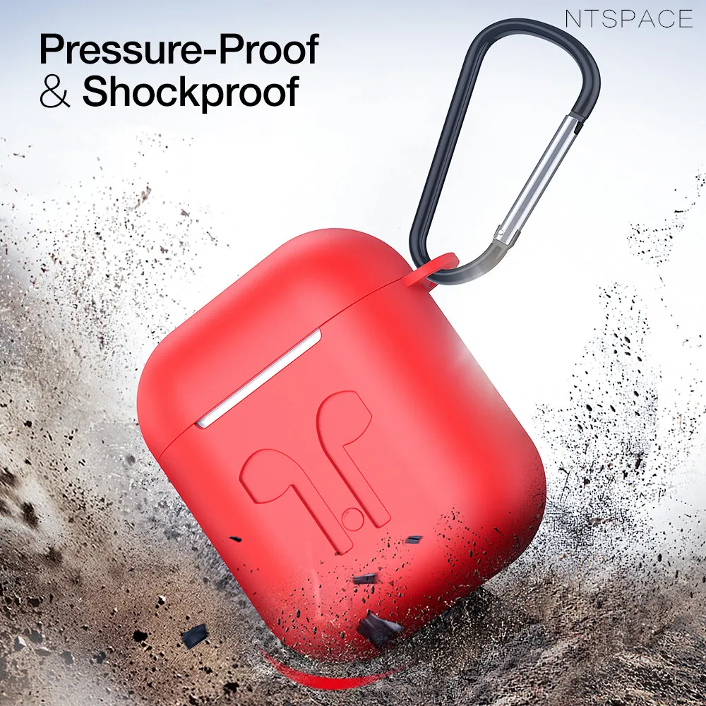 Чехол для наушников с зарядным устройством NTSPACE чехол Apple Airpods Air Pods мягкий